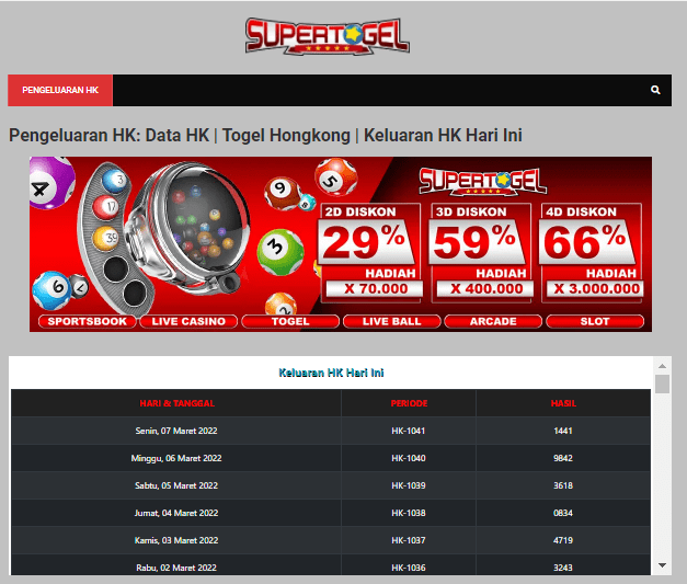 Sumber Utama Jackpot Togel Hongkong Pools Lewat Keluaran HK Hari Ini